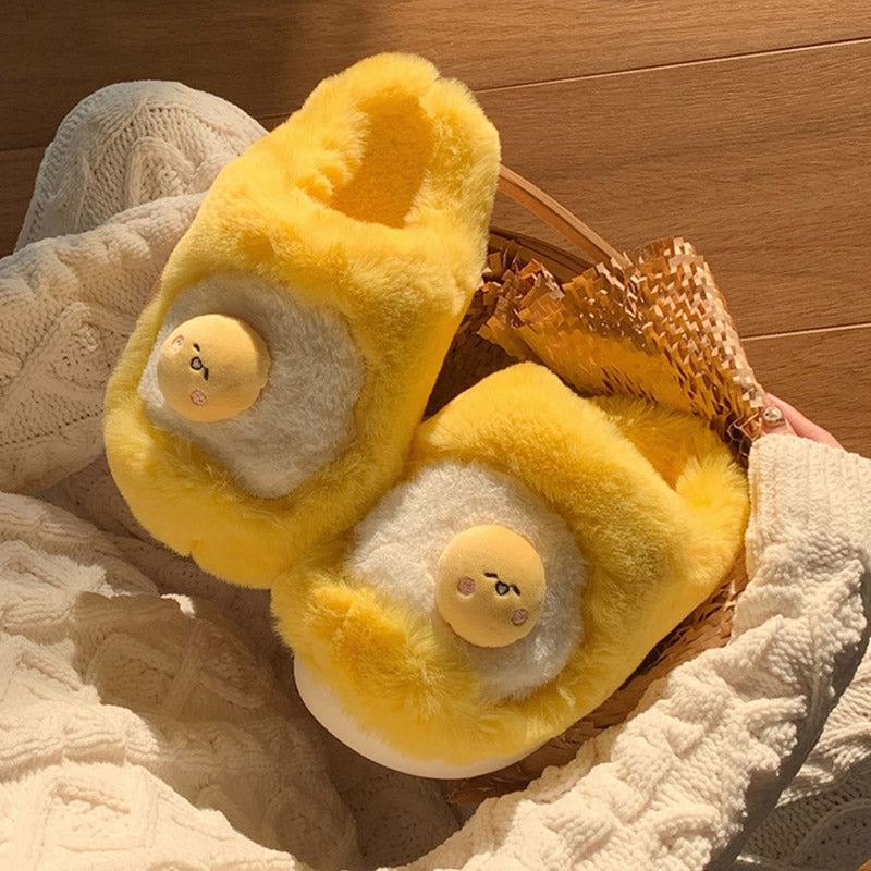 Cute Egg Plush Slippers