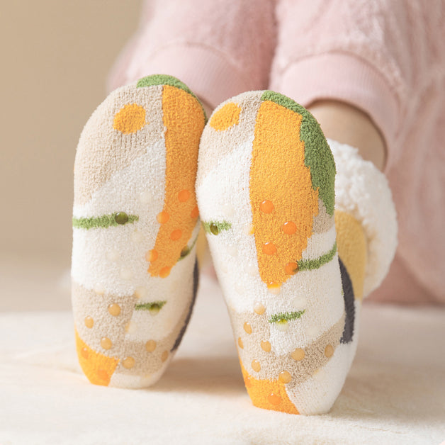 Oil Painting Pattern Wool Plush Winter Thick Socks