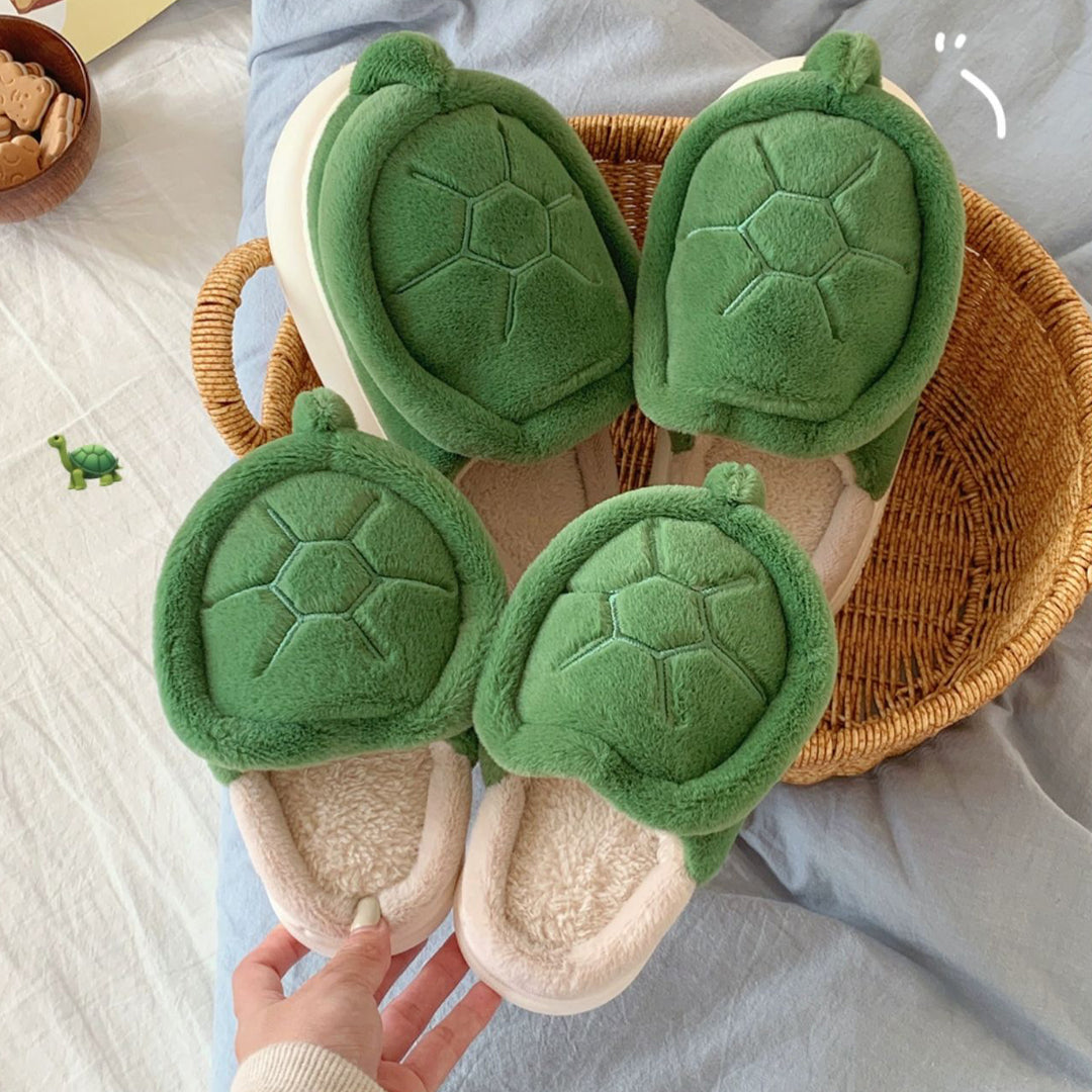 Cute Fleece Turtle Slippers