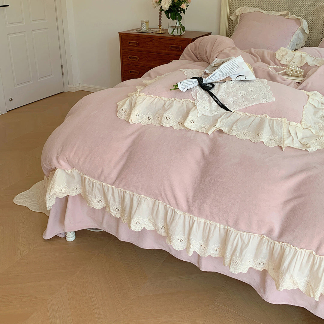 Romantic French Princess Style Winter Milk Velvet Bedding Set