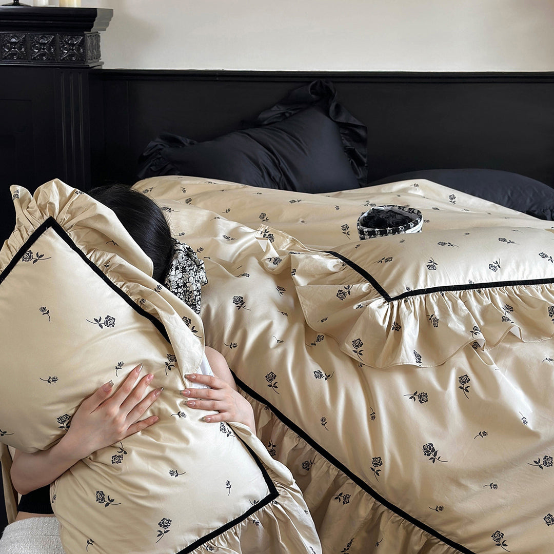 Luxury Rose Cotton Bedding Sets