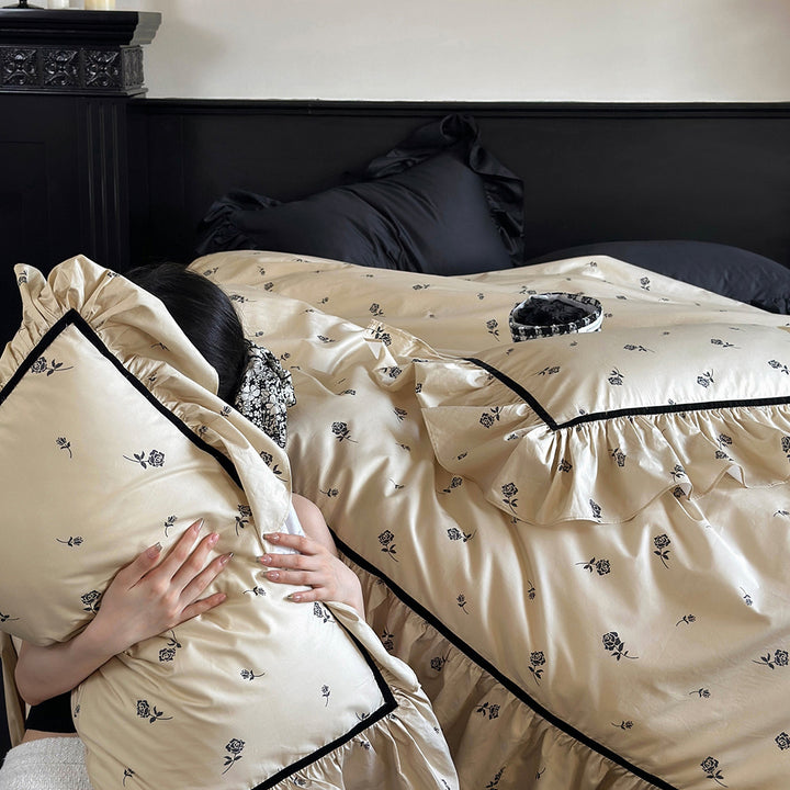 Luxury Rose Cotton Bedding Sets