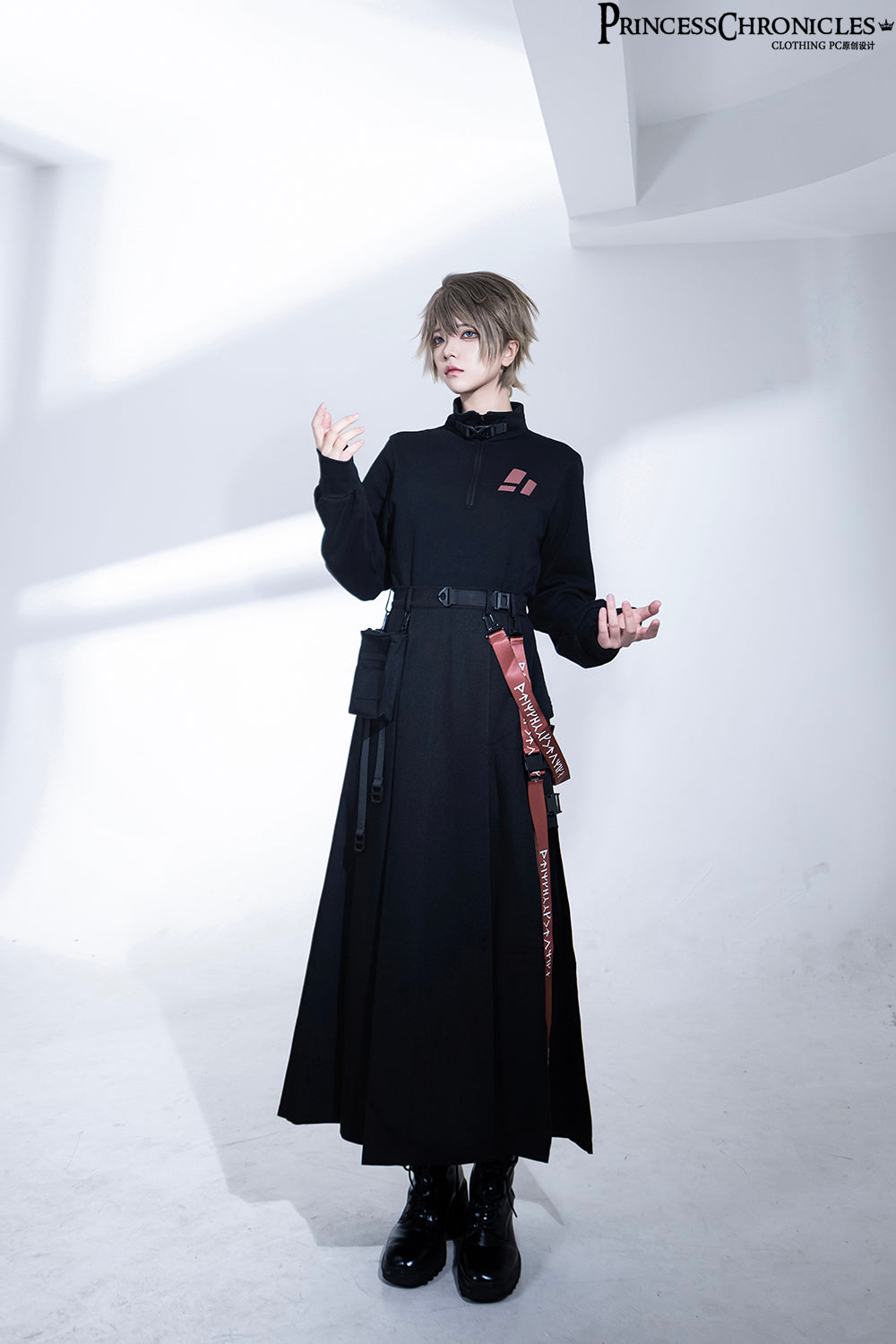 Techwear Post-Apocalyptic Black Lolita Jumper Skirt