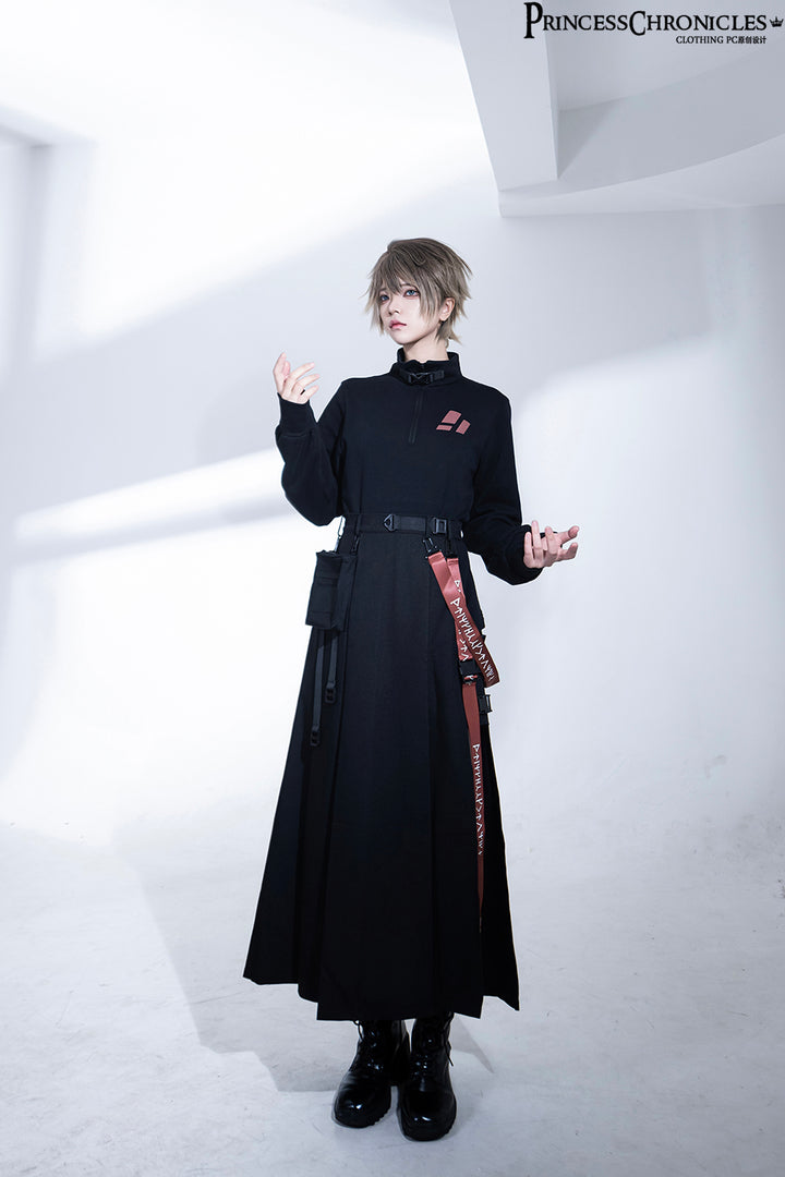 Techwear Post-Apocalyptic Black Lolita Jumper Skirt