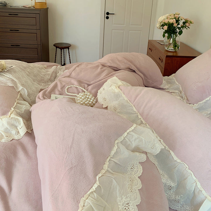 Romantic French Princess Style Winter Milk Velvet Bedding Set