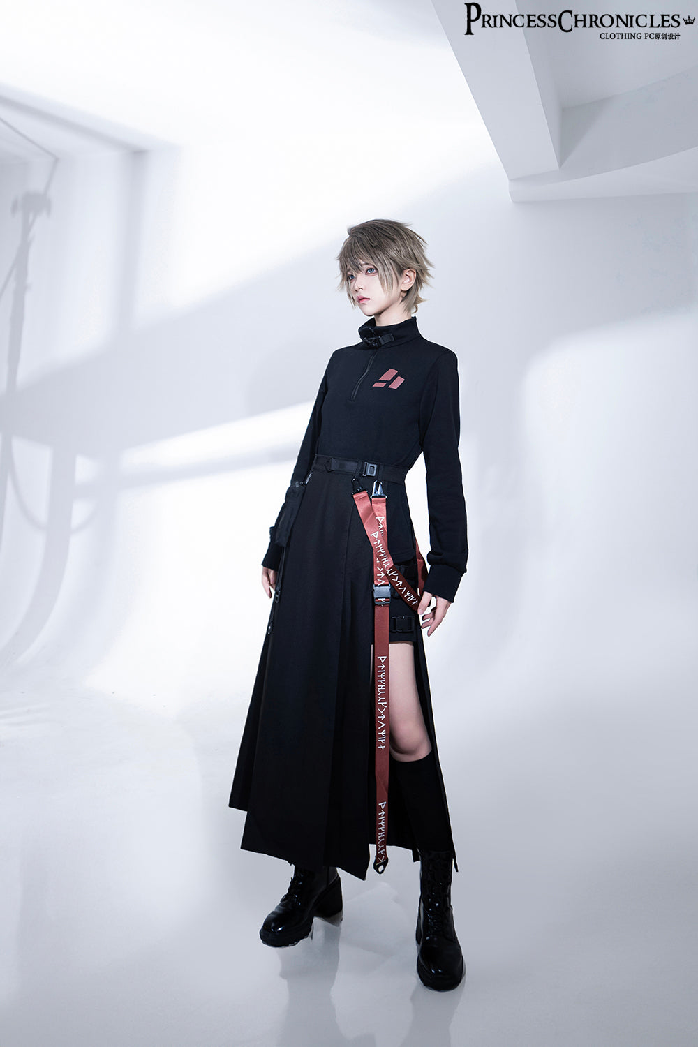 Techwear Post-Apocalyptic Black Lolita Jumper Skirt