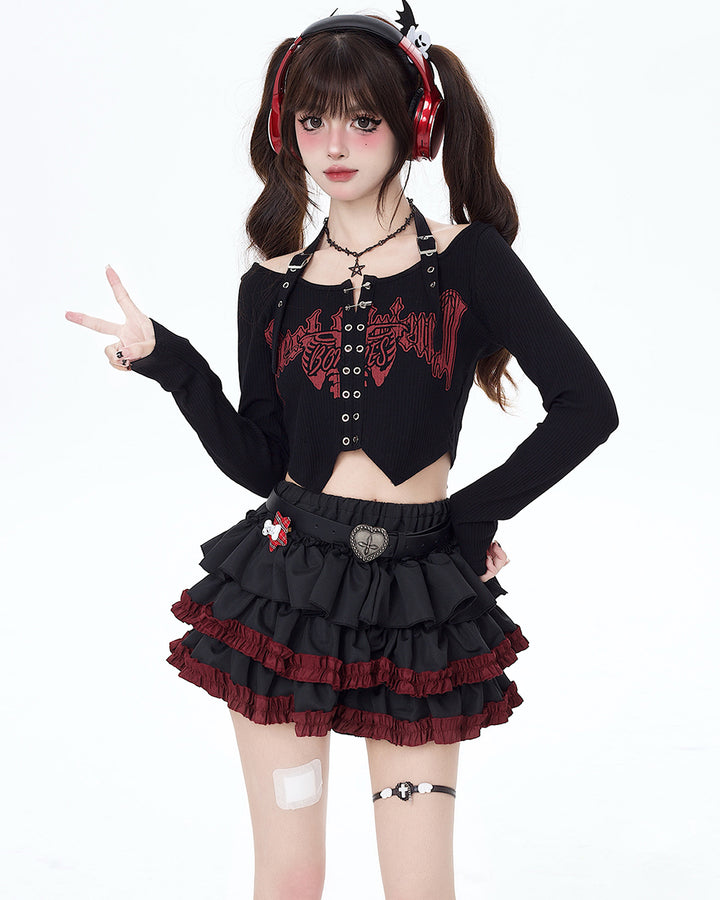 Summer Dark Punk Half Skirt