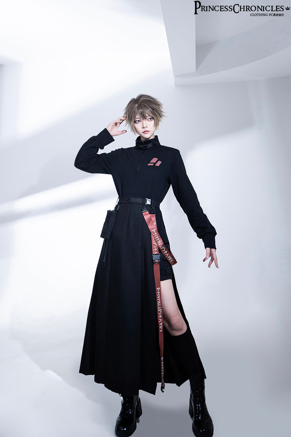 Techwear Post-Apocalyptic Black Lolita Jumper Skirt