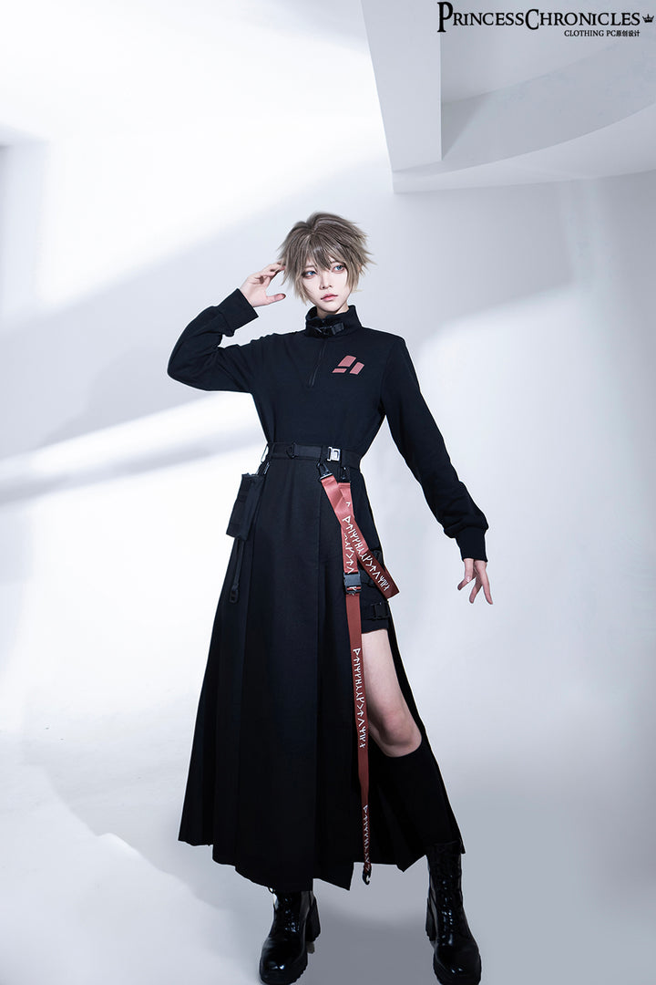 Techwear Post-Apocalyptic Black Lolita Jumper Skirt