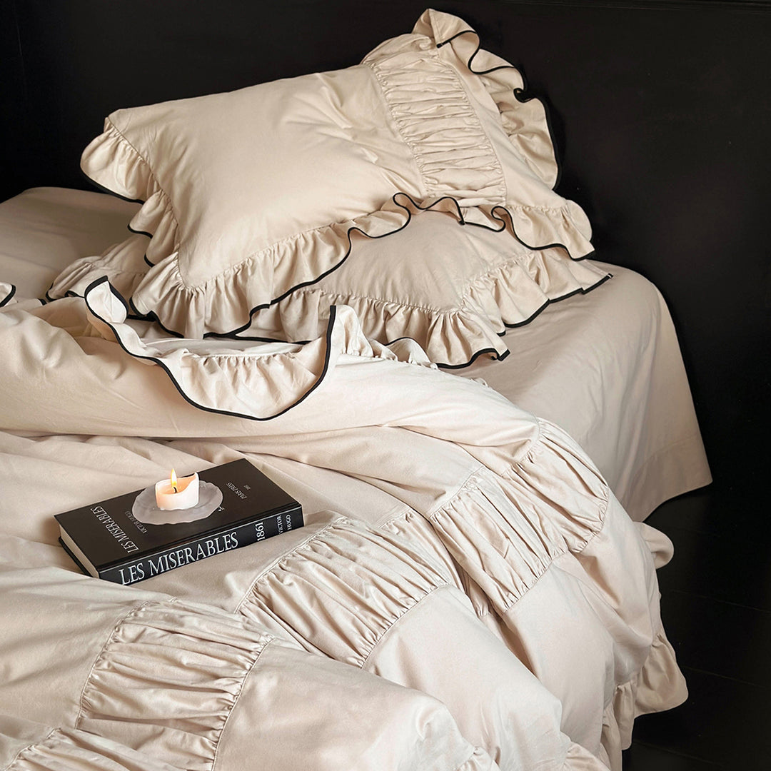 Luxury Style Lotus Leaf Edge Cotton Bedding Set