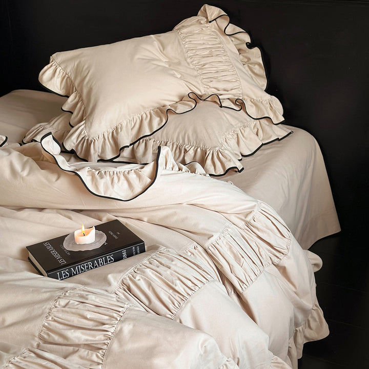 Luxury Style Lotus Leaf Edge Cotton Bedding Set