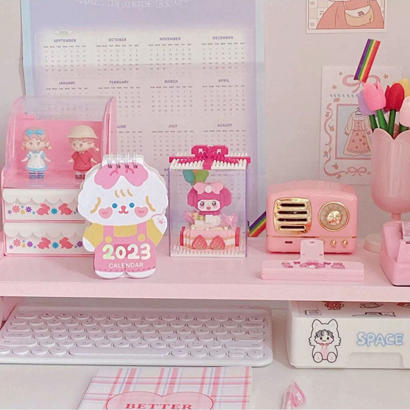 Pastel Color Wooden Shelf Rack-Pink-Yellow-Purple-White