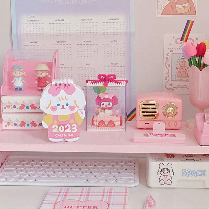 Pastel Color Wooden Shelf Rack-Pink-Yellow-Purple-White