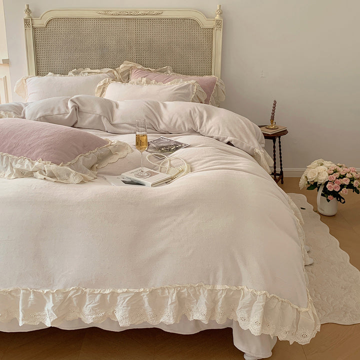 Romantic French Princess Style Winter Milk Velvet Bedding Set