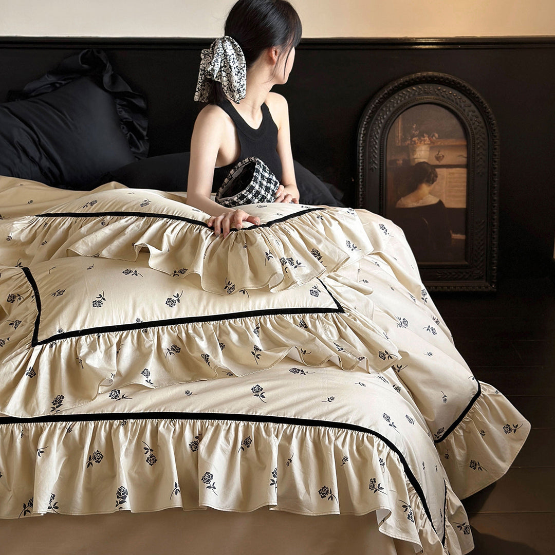 Luxury Rose Cotton Bedding Sets