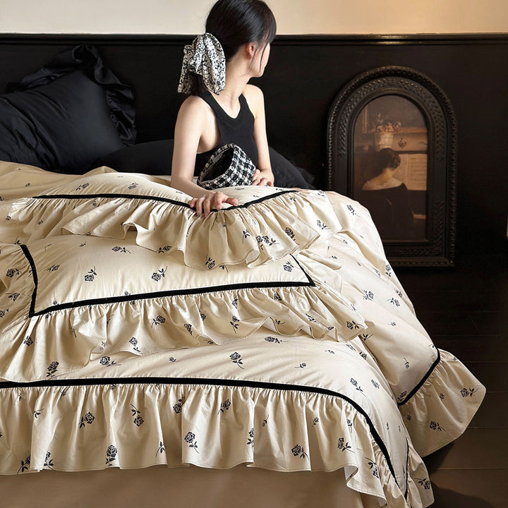 Luxury Rose Cotton Bedding Sets