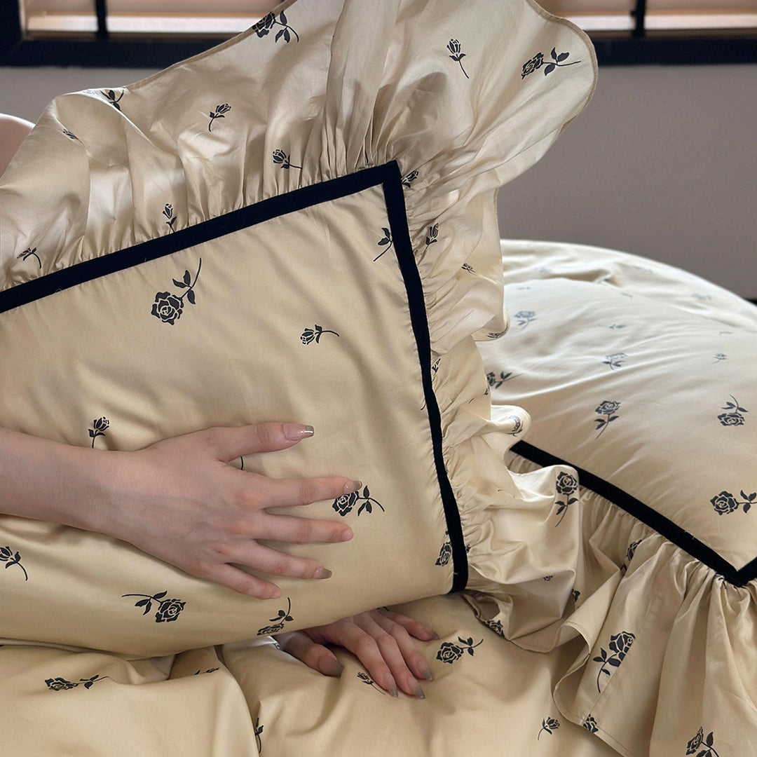 Luxury Rose Cotton Bedding Sets