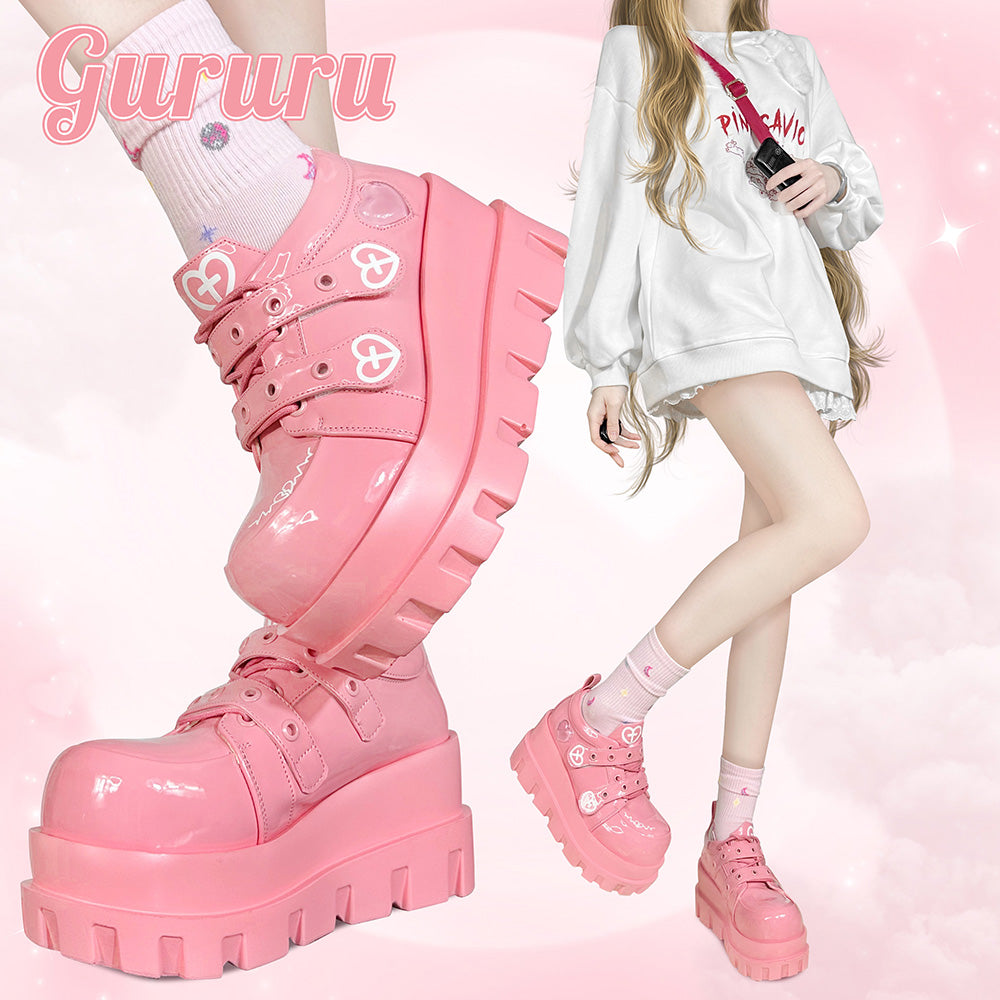 Punk Heart Cross Platform Shoes