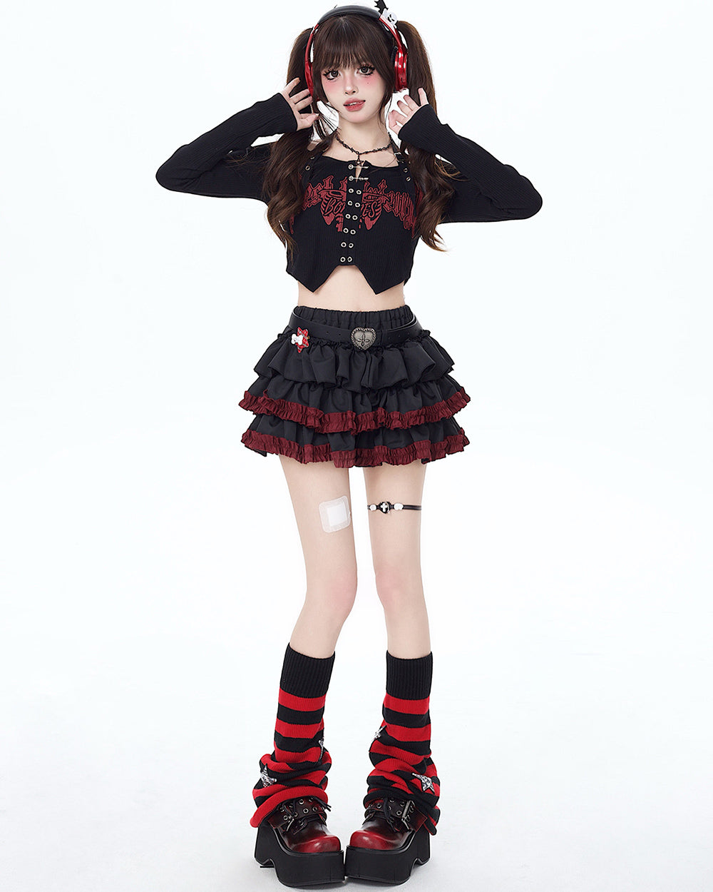 Summer Dark Punk Half Skirt