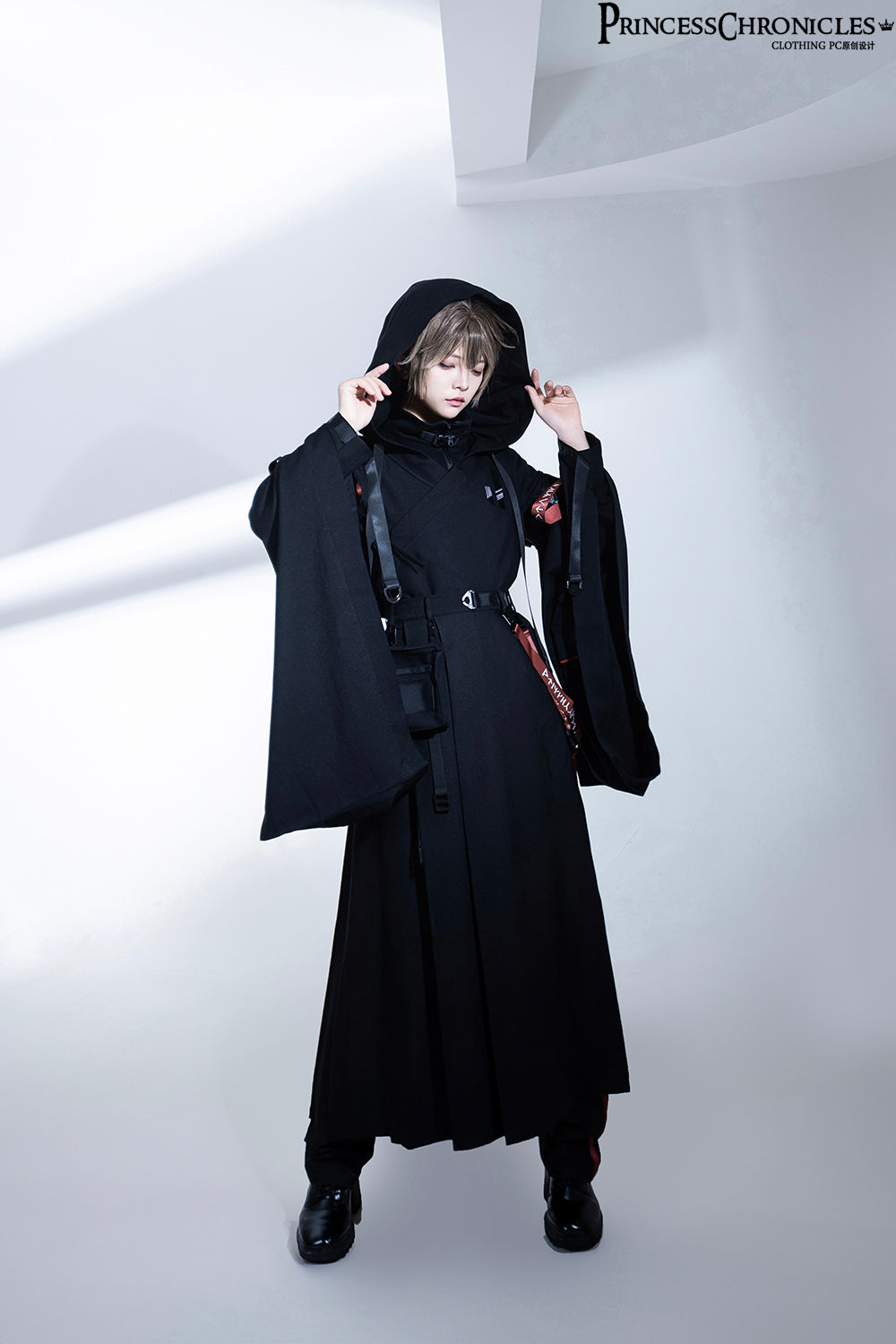 Techwear Post-Apocalyptic Black Lolita Jumper Skirt