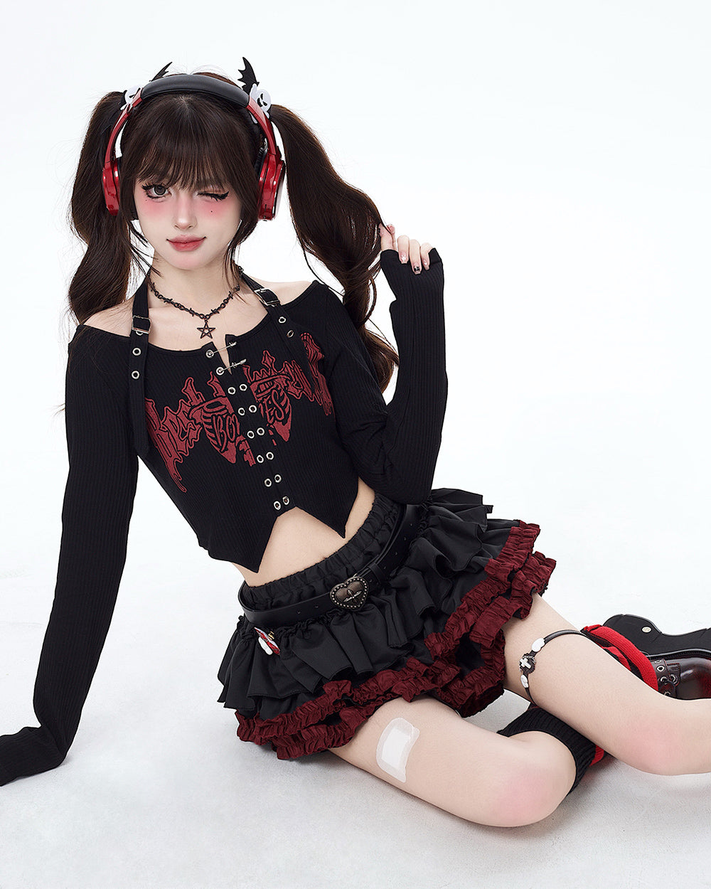 Summer Dark Punk Half Skirt