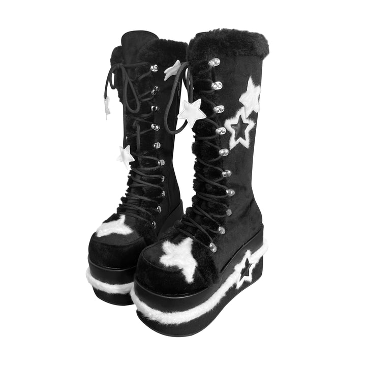 Star Fleece Winter Black Martin Boots