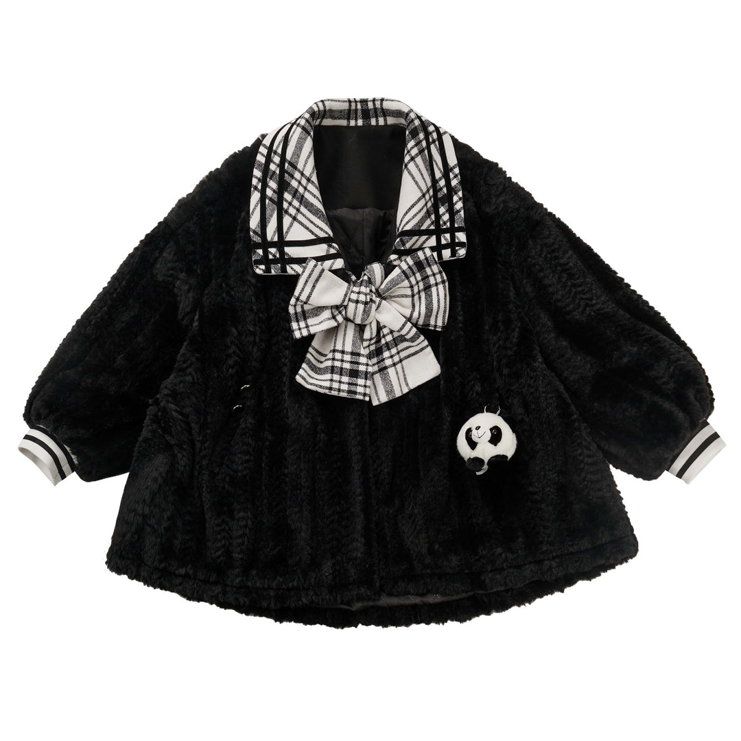 Panda Pattern Coat Skirt Top Socks