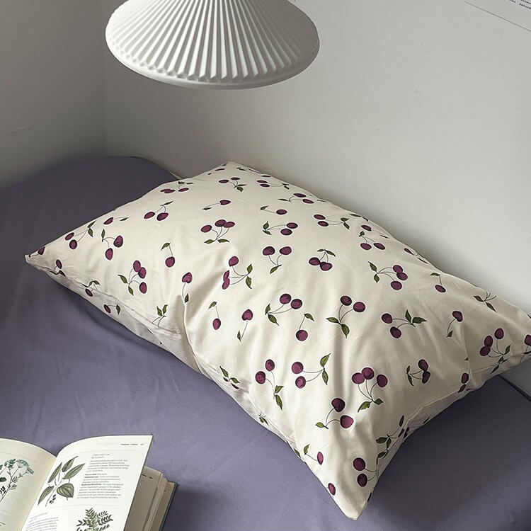 Purple Cherries Bedding Set