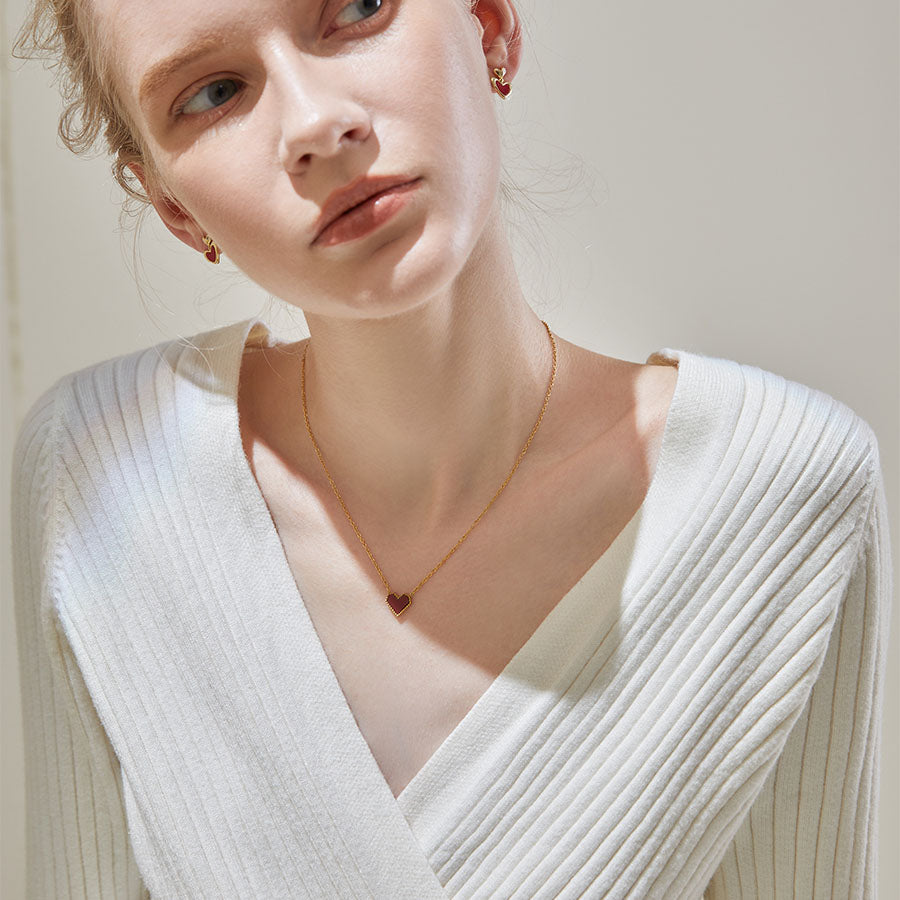 Red Heart-shaped Necklace