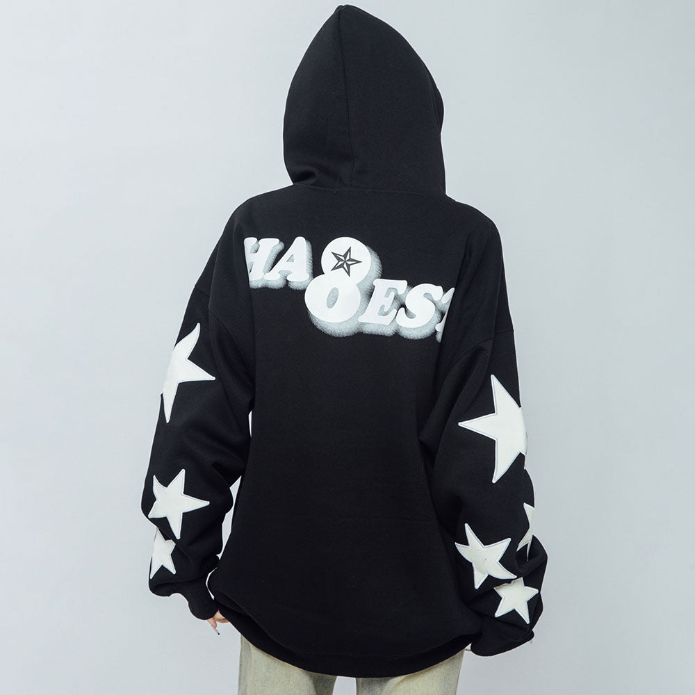 Stars Letters Print Loose Hoodie
