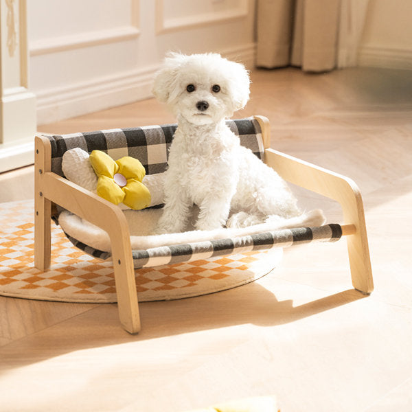 Wood Sofa Shaped Cat Bed