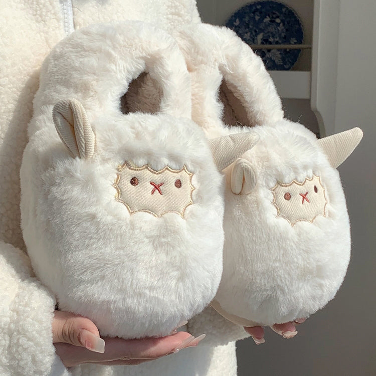 Lovely Sheep Plush Slippers