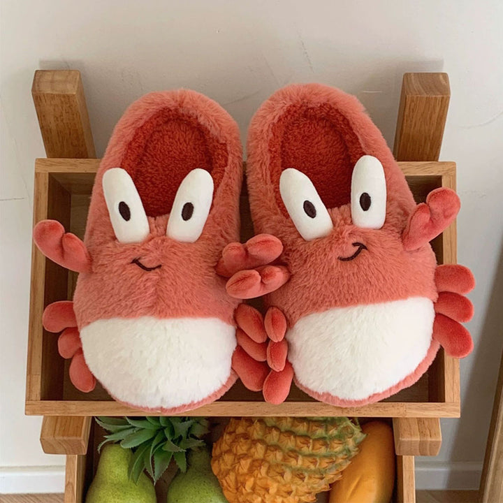 Cute Cartoon Crabs Plush Slippers
