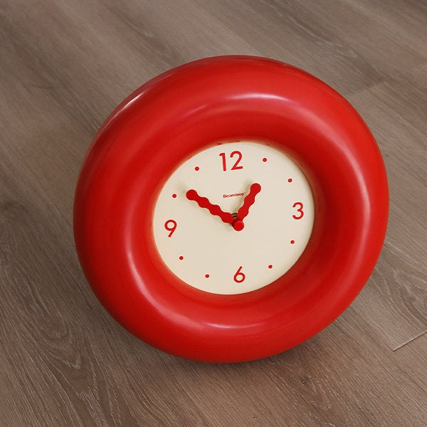 Red Minimalist Clock Wall Clock