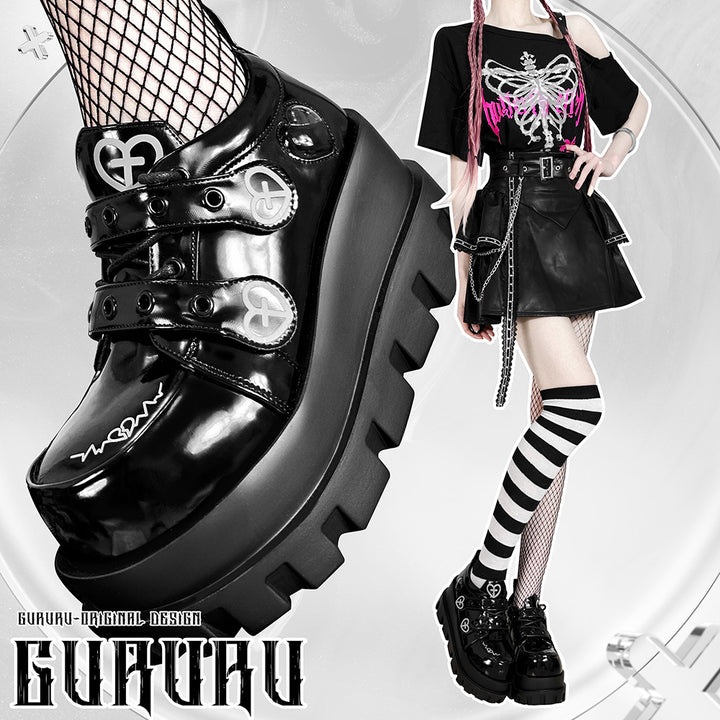Punk Heart Cross Platform Shoes