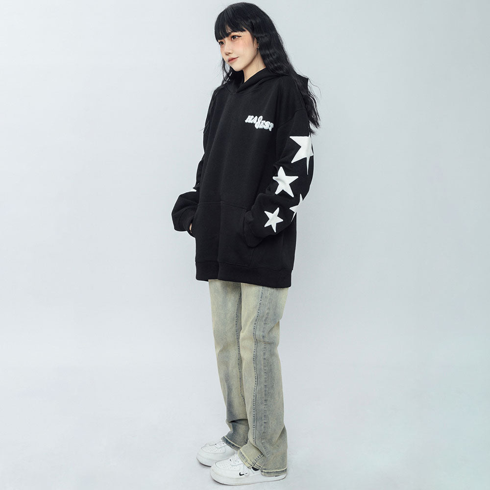 Stars Letters Print Loose Hoodie