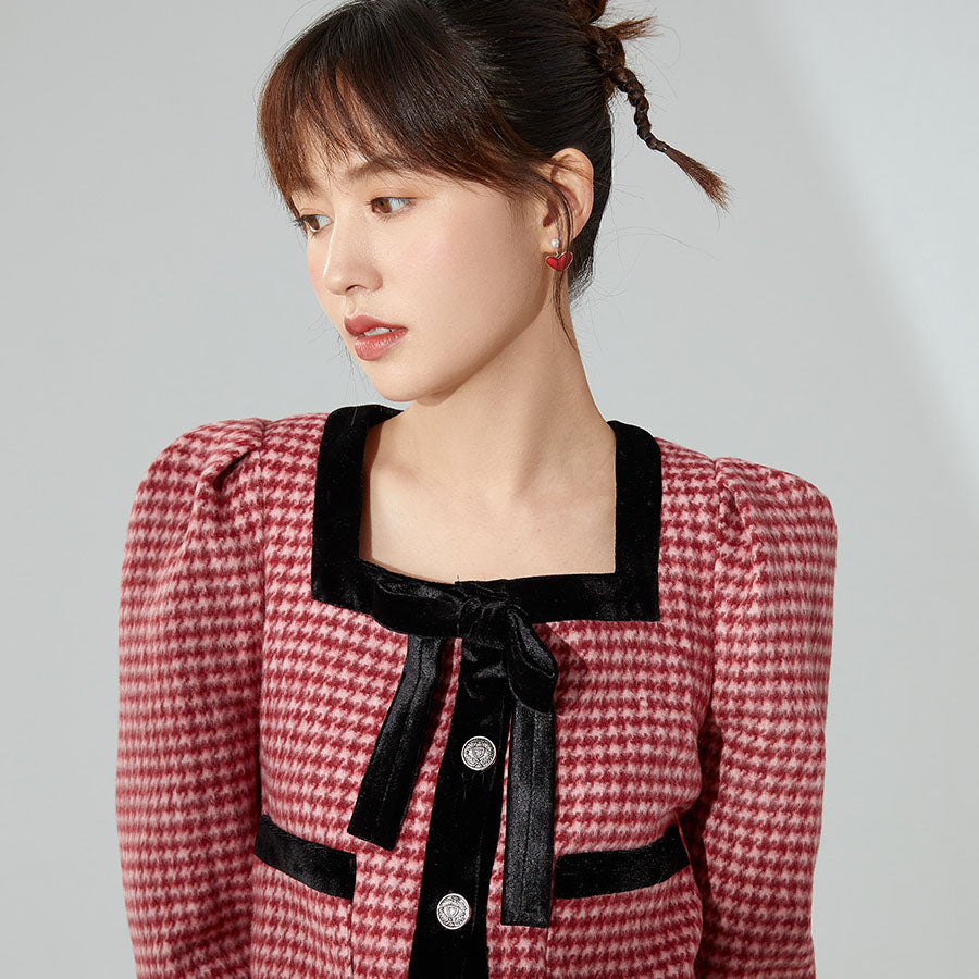 Red Heart and Pearl Drop Earrings