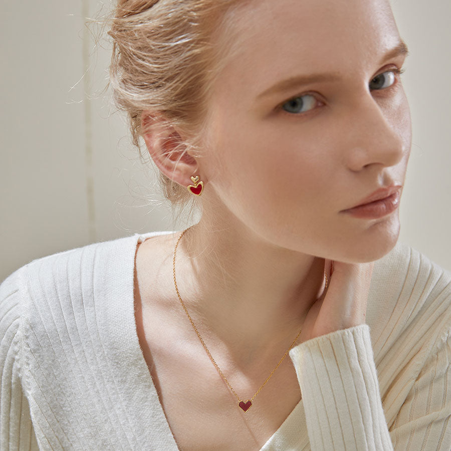 Red Heart-shaped Necklace