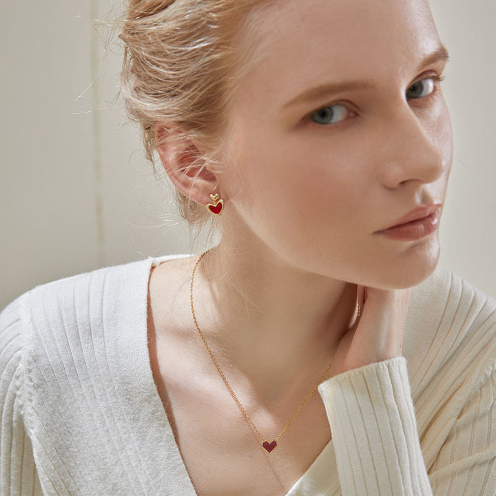 Red Heart-shaped Necklace