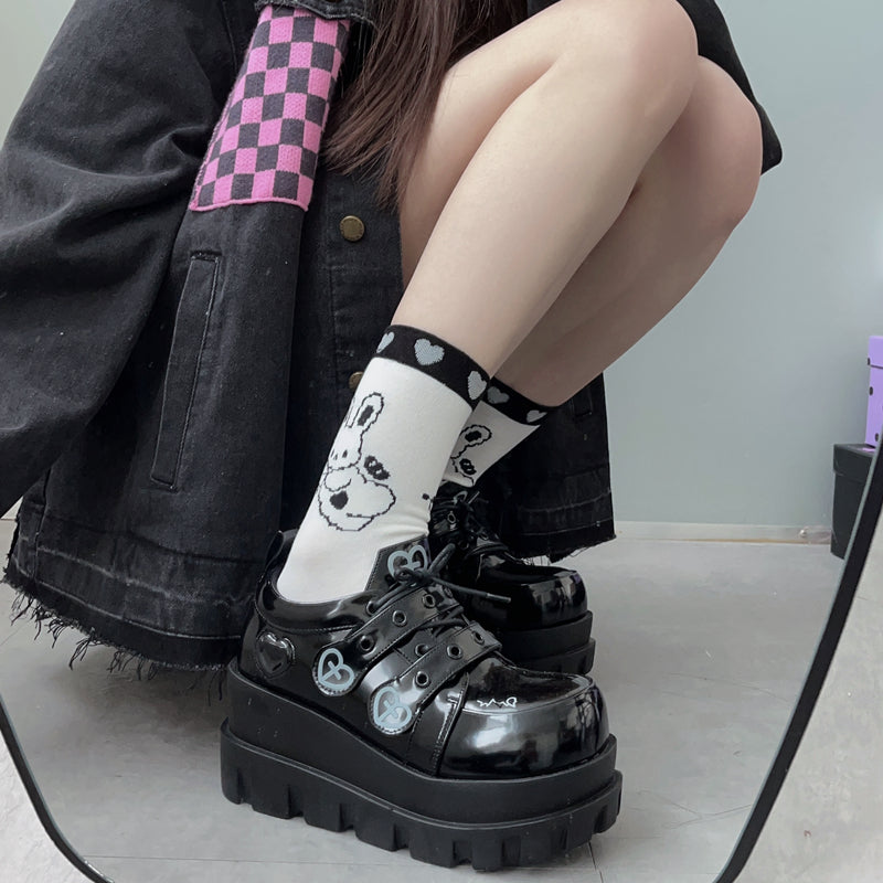 Punk Heart Cross Platform Shoes