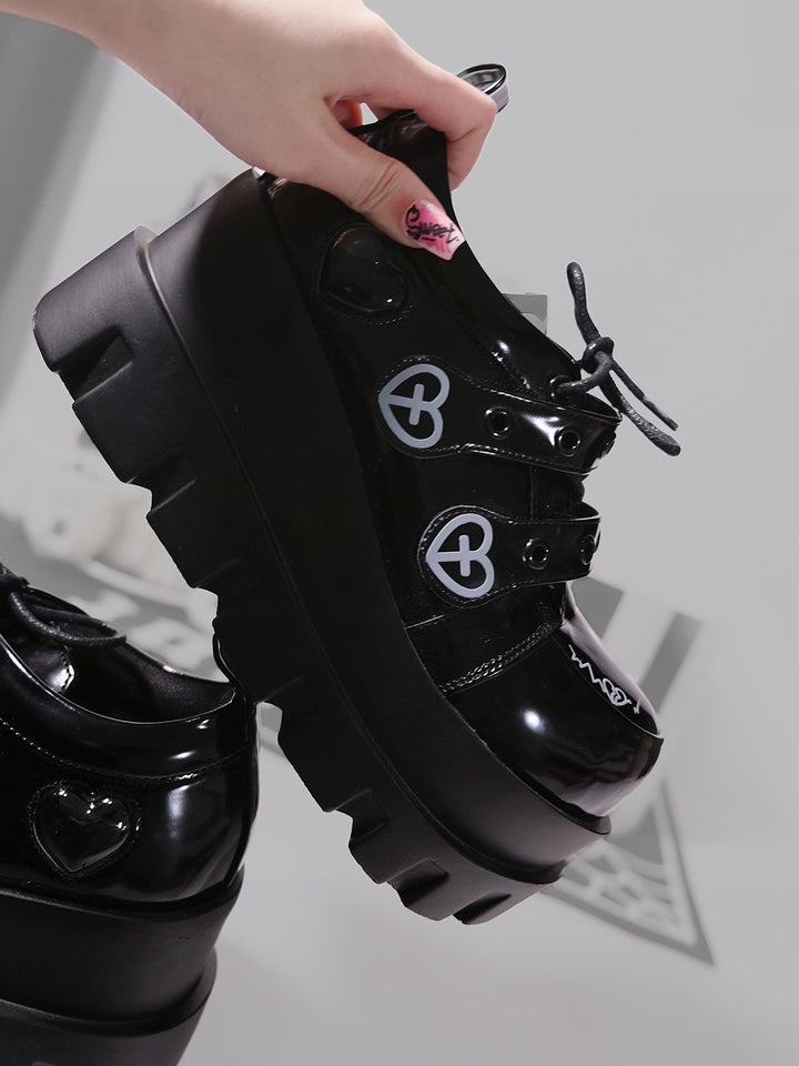 Punk Heart Cross Platform Shoes