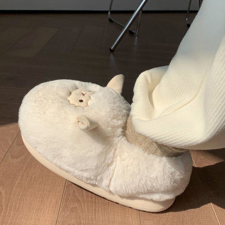 Lovely Sheep Plush Slippers