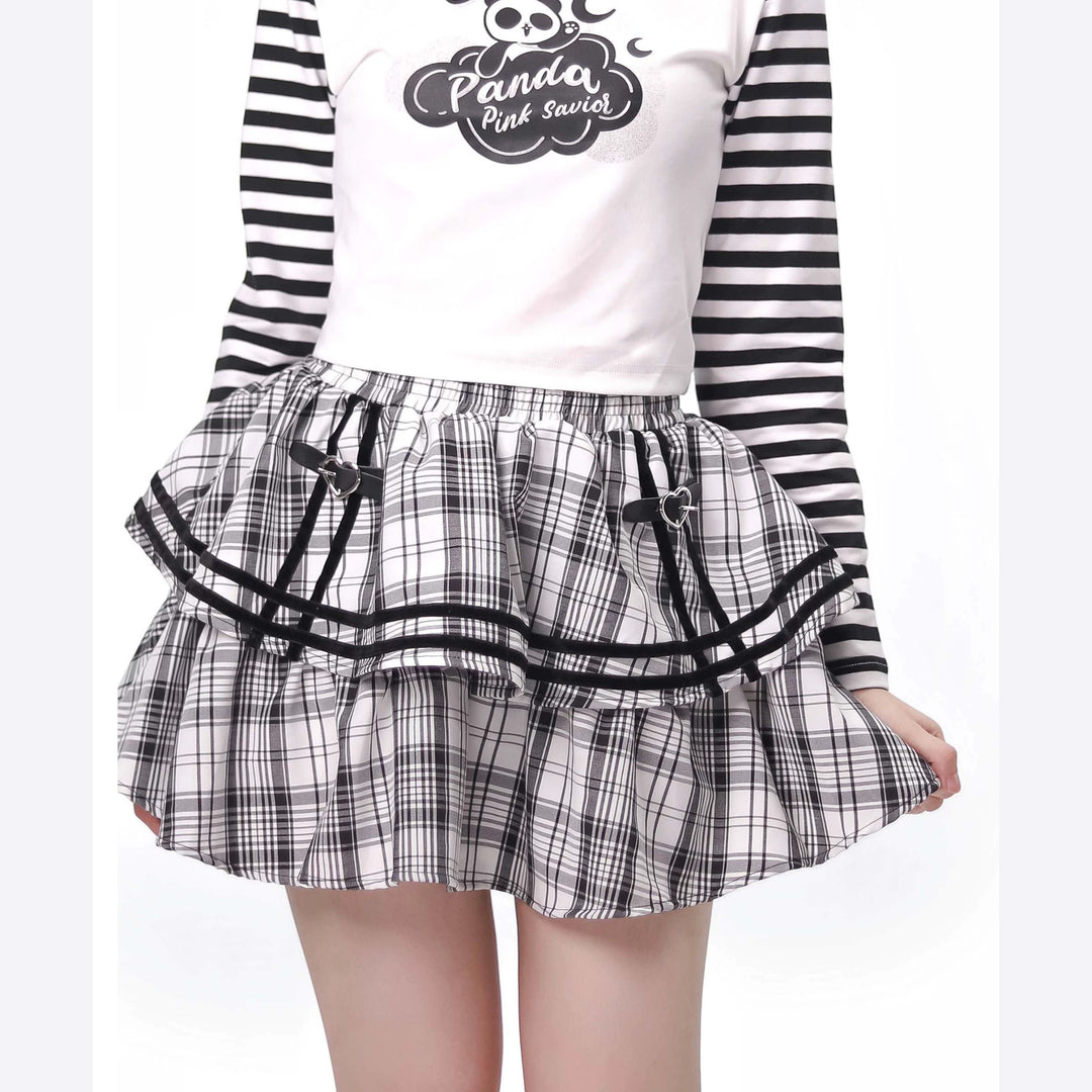 Panda Pattern Coat Skirt Top Socks