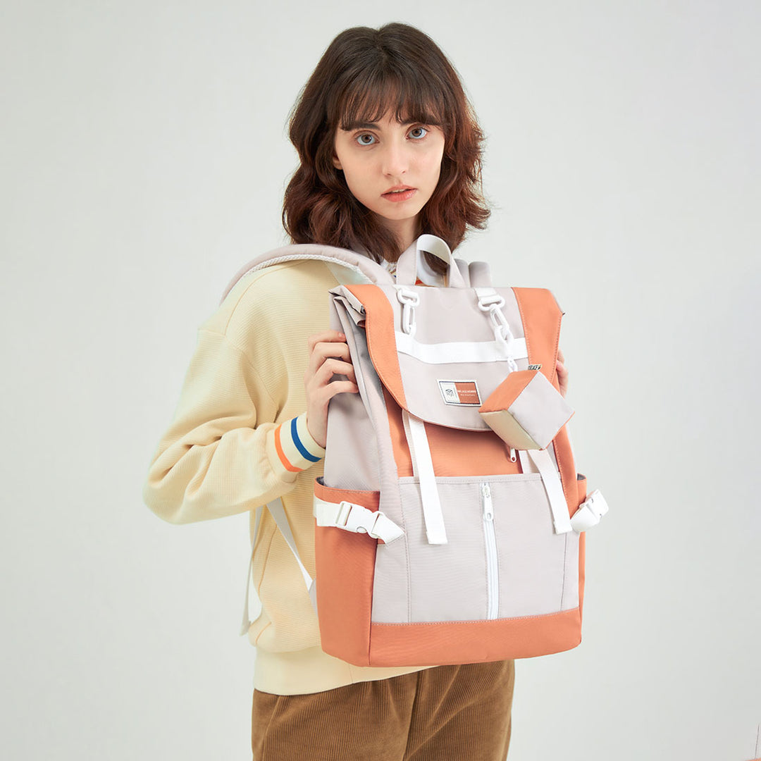 Color Block College Backpack