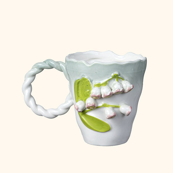 Tulips Lilies Bellflowers Floral Ceramic Mug