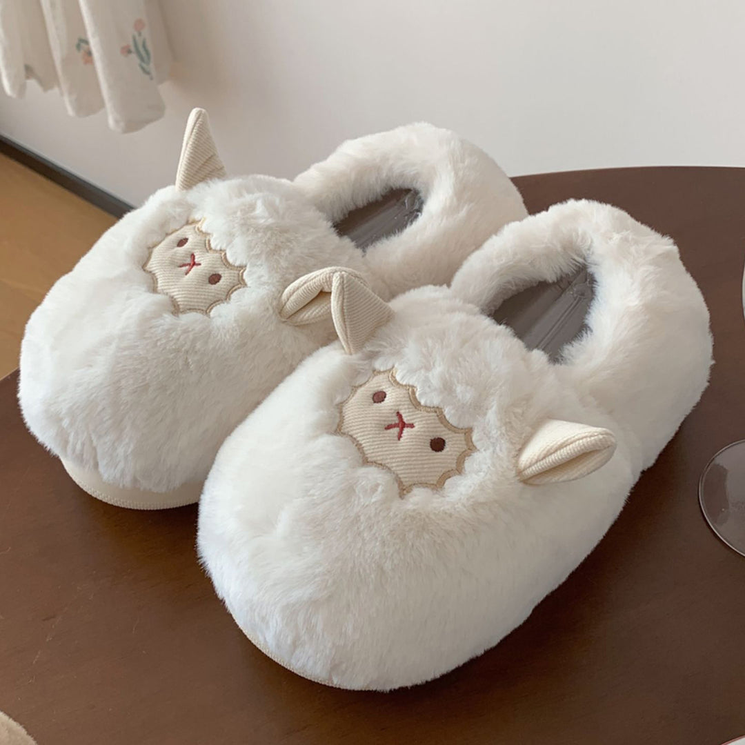 Lovely Sheep Plush Slippers