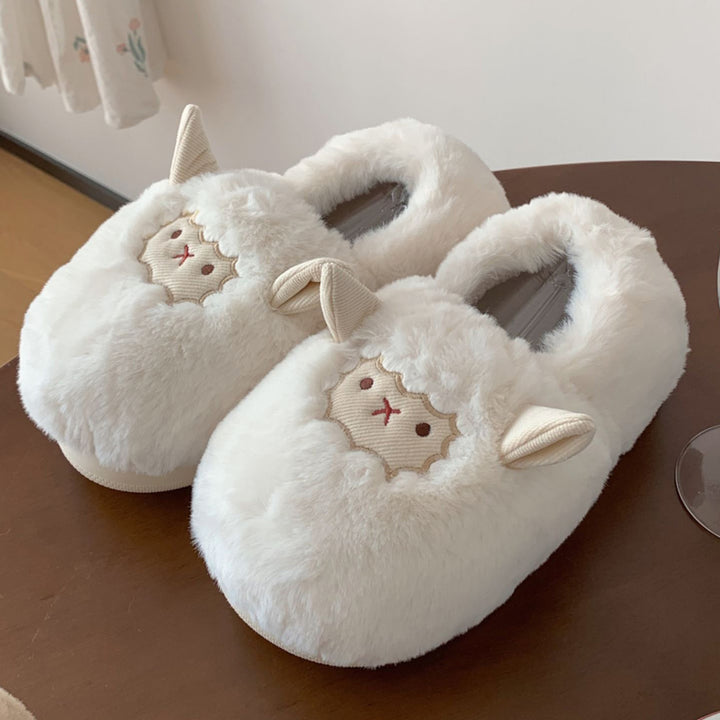 Lovely Sheep Plush Slippers