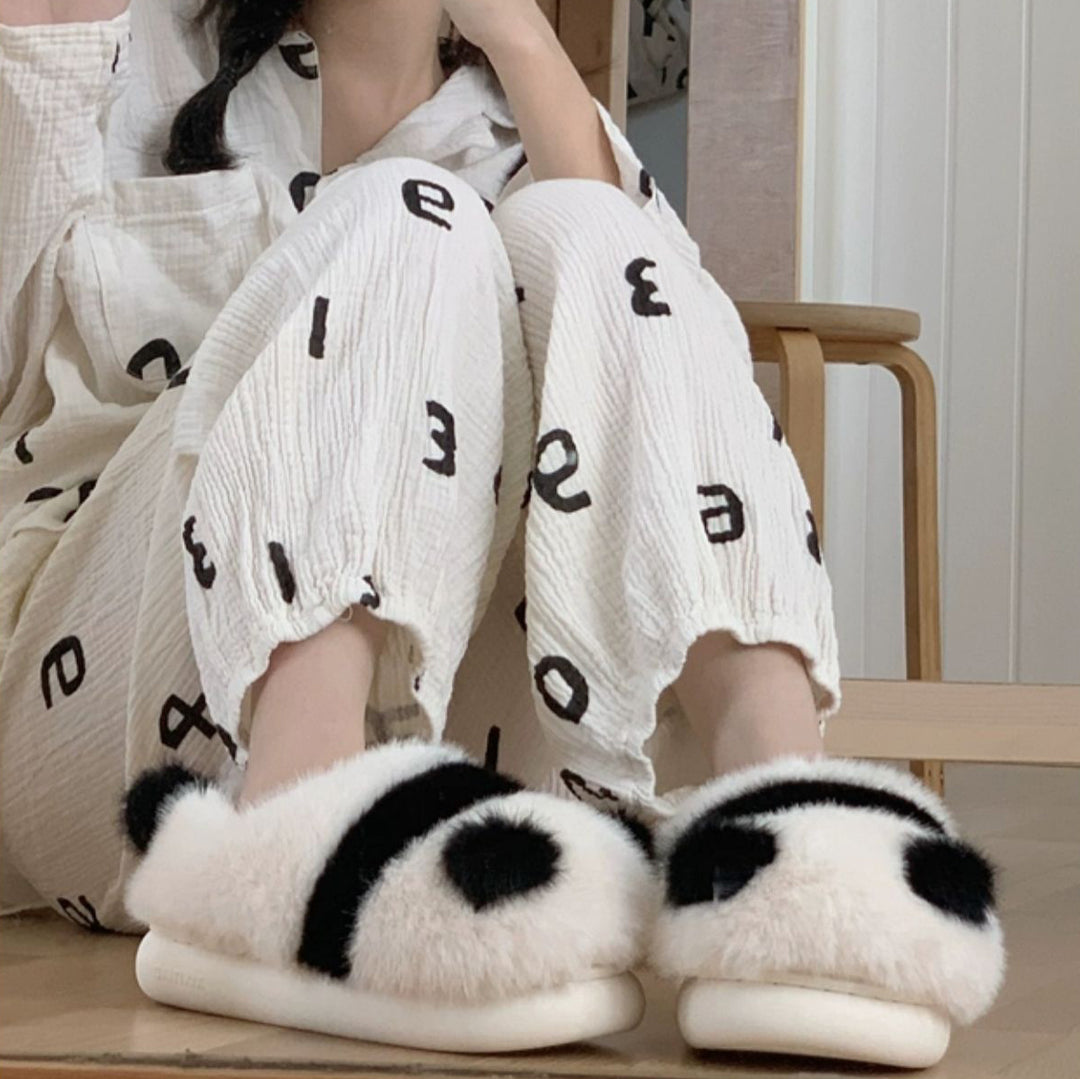 Lovely Panda Plush Slippers