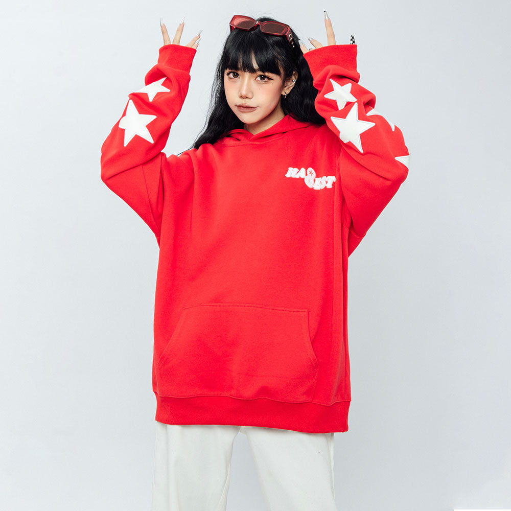 Stars Letters Print Loose Hoodie