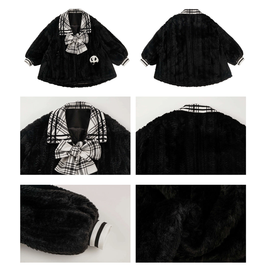 Panda Pattern Coat Skirt Top Socks